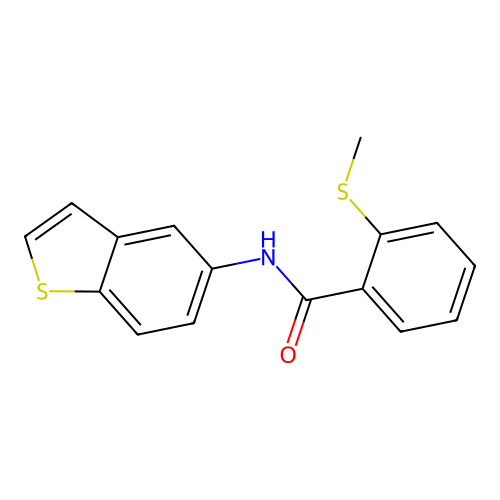 N-(1-benzothiophen-5-yl)-2-methylsulfanylbenzamide structure