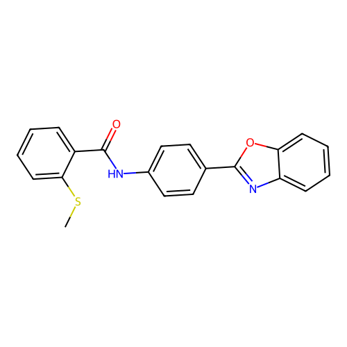 N-(4-(benzo[d]oxazol-2-yl)phenyl)-2-(methylthio)benzamide structure