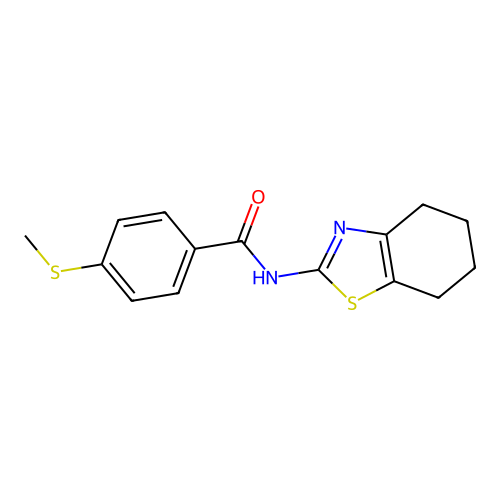 4-(methylthio)-N-(4,5,6,7-tetrahydrobenzo[d]thiazol-2-yl)benzamide structure