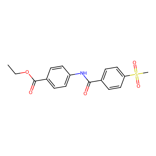 Ethyl 4-(4-(methylsulfonyl)benzamido)benzoate structure
