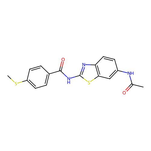 N-(6-acetamidobenzo[d]thiazol-2-yl)-4-(methylthio)benzamide structure