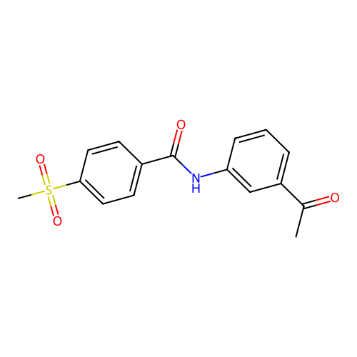 N-(3-acetylphenyl)-4-methylsulfonylbenzamide structure