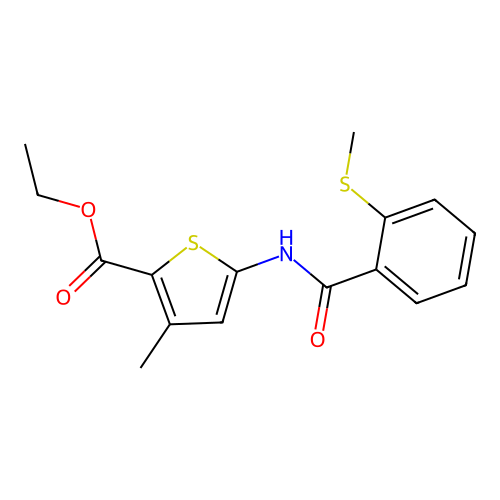 Ethyl 3-methyl-5-(2-(methylthio)benzamido)thiophene-2-carboxylate structure