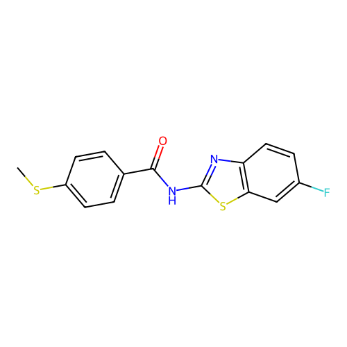 N-(6-fluorobenzo[d]thiazol-2-yl)-4-(methylthio)benzamide structure