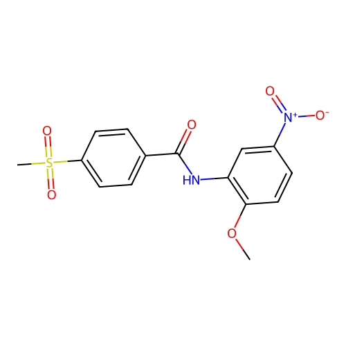 N-(2-methoxy-5-nitrophenyl)-4-methylsulfonylbenzamide structure