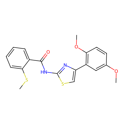 N-(4-(2,5-dimethoxyphenyl)thiazol-2-yl)-2-(methylthio)benzamide structure