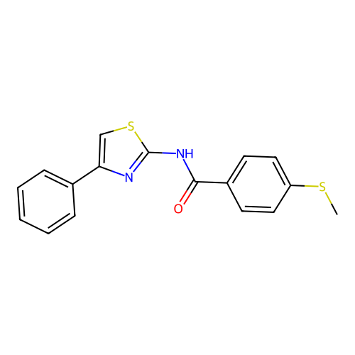 4-(methylthio)-N-(4-phenylthiazol-2-yl)benzamide structure