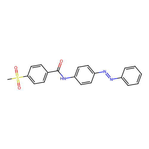 (E)-4-(methylsulfonyl)-N-(4-(phenyldiazenyl)phenyl)benzamide structure