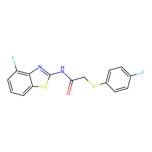 N-(4-fluorobenzo[d]thiazol-2-yl)-2-((4-fluorophenyl)thio)acetamide structure