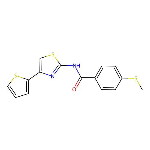 4-(methylthio)-N-(4-(thiophen-2-yl)thiazol-2-yl)benzamide structure