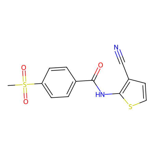N-(3-cyanothiophen-2-yl)-4-(methylsulfonyl)benzamide structure