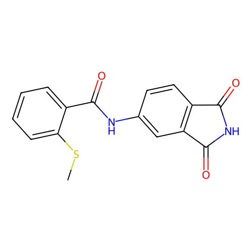 N-(1,3-dioxoisoindolin-5-yl)-2-(methylthio)benzamide structure