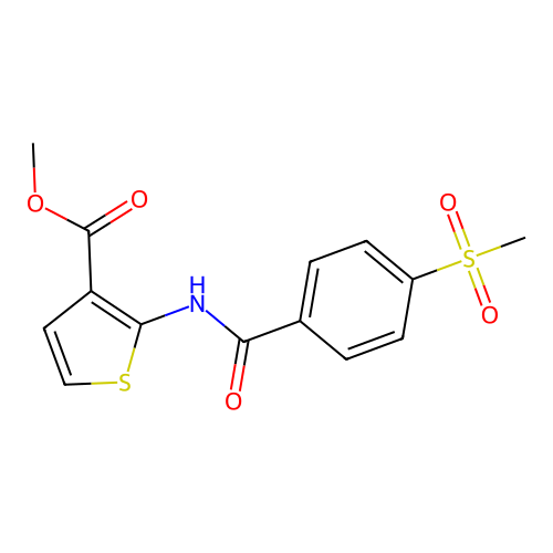 Methyl 2-(4-(methylsulfonyl)benzamido)thiophene-3-carboxylate structure