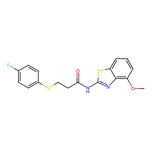 3-((4-fluorophenyl)thio)-N-(4-methoxybenzo[d]thiazol-2-yl)propanamide structure
