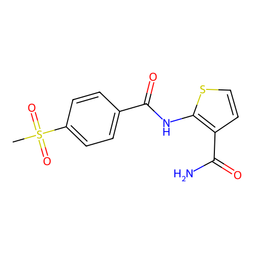 2-(4-(Methylsulfonyl)benzamido)thiophene-3-carboxamide structure