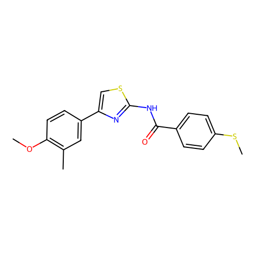 N-(4-(4-methoxy-3-methylphenyl)thiazol-2-yl)-4-(methylthio)benzamide structure