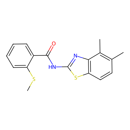 N-(4,5-dimethylbenzo[d]thiazol-2-yl)-2-(methylthio)benzamide structure