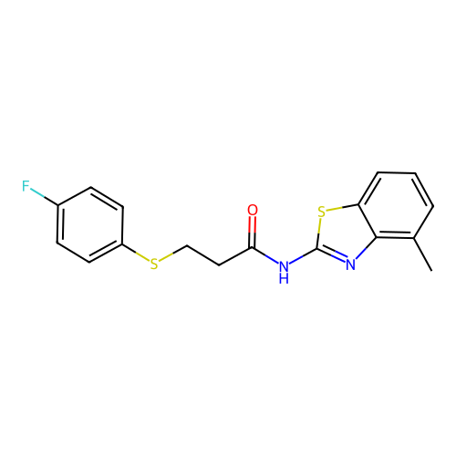 3-((4-fluorophenyl)thio)-N-(4-methylbenzo[d]thiazol-2-yl)propanamide structure