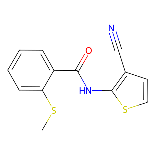 N-(3-cyanothiophen-2-yl)-2-(methylthio)benzamide structure