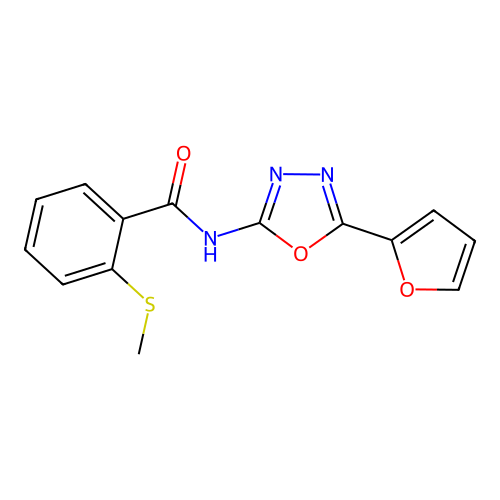 N-(5-(furan-2-yl)-1,3,4-oxadiazol-2-yl)-2-(methylthio)benzamide structure