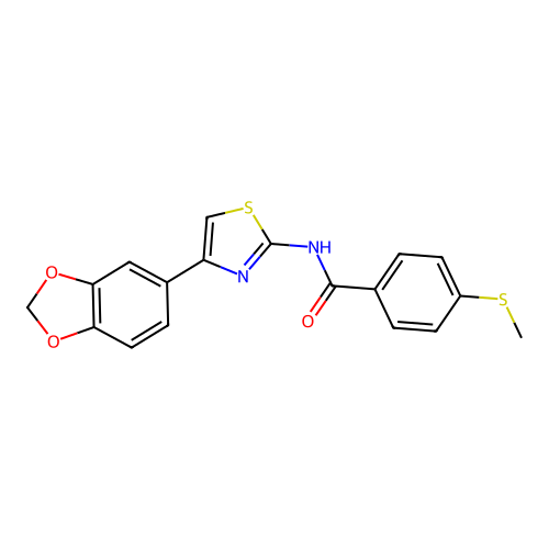 N-(4-(benzo[d][1,3]dioxol-5-yl)thiazol-2-yl)-4-(methylthio)benzamide structure