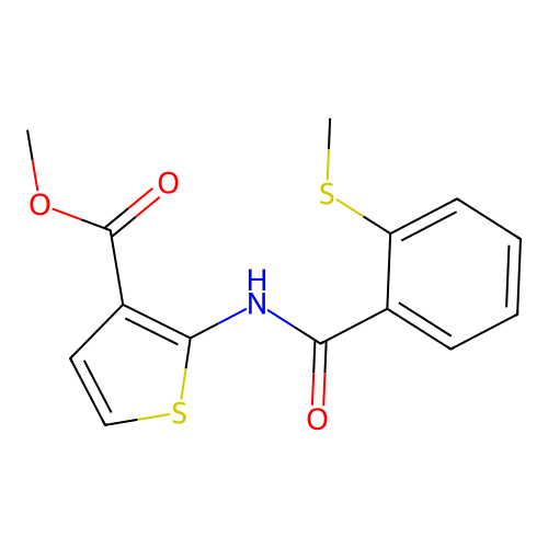 Methyl 2-(2-(methylthio)benzamido)thiophene-3-carboxylate structure