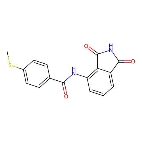 N-(1,3-dioxoisoindol-4-yl)-4-methylsulfanylbenzamide structure