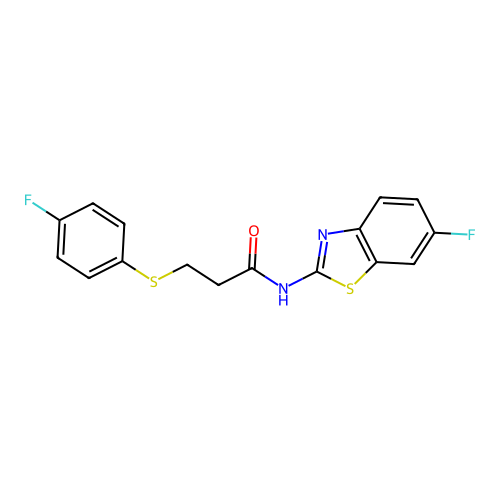 N-(6-fluorobenzo[d]thiazol-2-yl)-3-((4-fluorophenyl)thio)propanamide structure