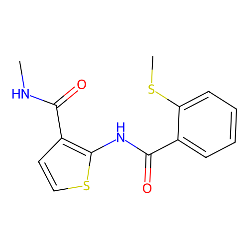N-methyl-2-(2-(methylthio)benzamido)thiophene-3-carboxamide structure