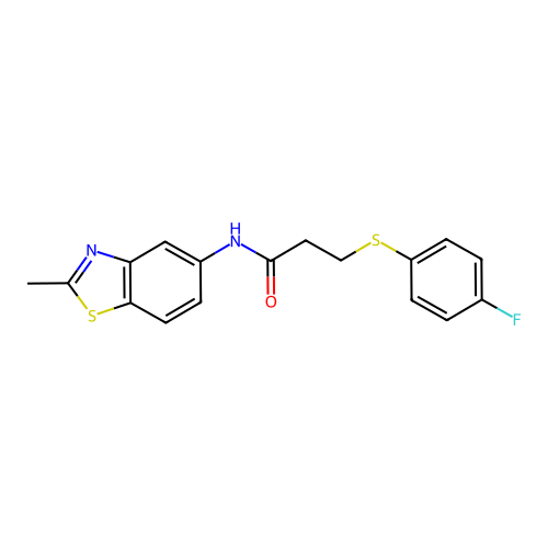 3-((4-fluorophenyl)thio)-N-(2-methylbenzo[d]thiazol-5-yl)propanamide structure