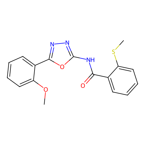 N-(5-(2-methoxyphenyl)-1,3,4-oxadiazol-2-yl)-2-(methylthio)benzamide structure