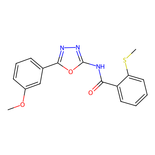 N-(5-(3-methoxyphenyl)-1,3,4-oxadiazol-2-yl)-2-(methylthio)benzamide structure