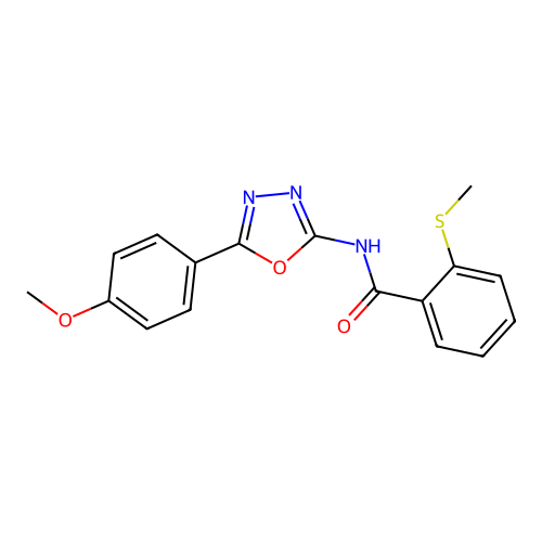 N-(5-(4-methoxyphenyl)-1,3,4-oxadiazol-2-yl)-2-(methylthio)benzamide structure