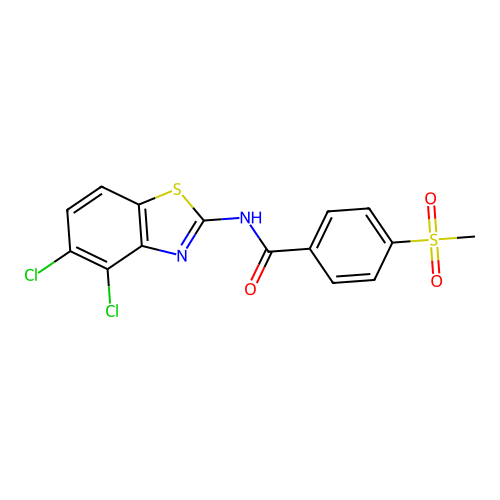 N-(4,5-dichlorobenzo[d]thiazol-2-yl)-4-(methylsulfonyl)benzamide structure