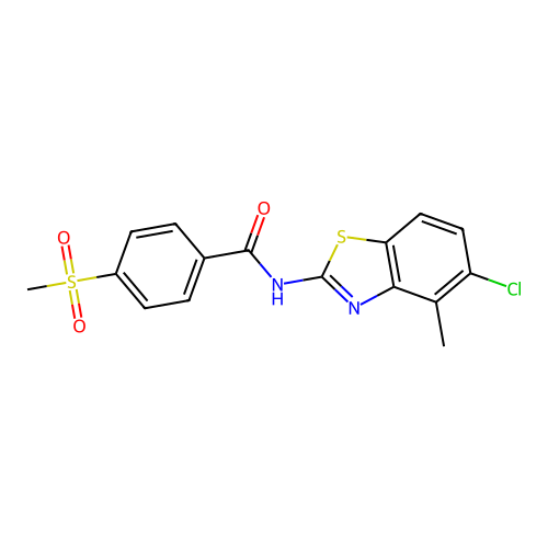 N-(5-chloro-4-methylbenzo[d]thiazol-2-yl)-4-(methylsulfonyl)benzamide structure