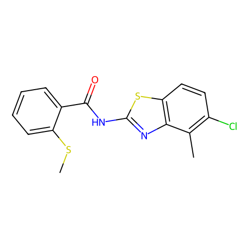 N-(5-chloro-4-methylbenzo[d]thiazol-2-yl)-2-(methylthio)benzamide structure