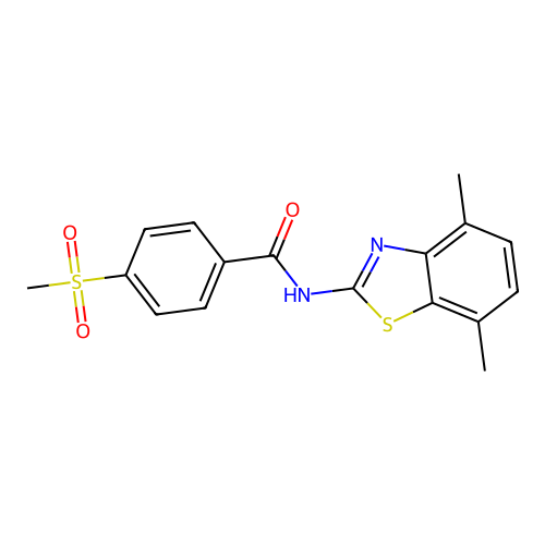 N-(4,7-dimethylbenzo[d]thiazol-2-yl)-4-(methylsulfonyl)benzamide structure