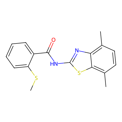N-(4,7-dimethylbenzo[d]thiazol-2-yl)-2-(methylthio)benzamide structure