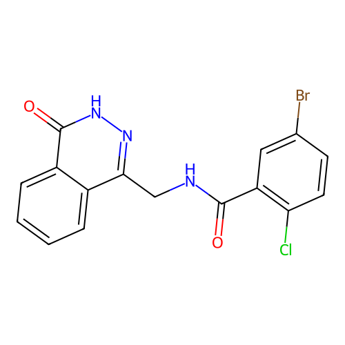 5-bromo-2-chloro-N-[(4-oxo-3H-phthalazin-1-yl)methyl]benzamide structure