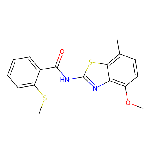 N-(4-methoxy-7-methylbenzo[d]thiazol-2-yl)-2-(methylthio)benzamide structure