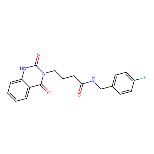 4-(2,4-dioxo-1H-quinazolin-3-yl)-N-[(4-fluorophenyl)methyl]butanamide structure