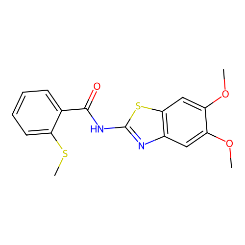 N-(5,6-dimethoxybenzo[d]thiazol-2-yl)-2-(methylthio)benzamide structure