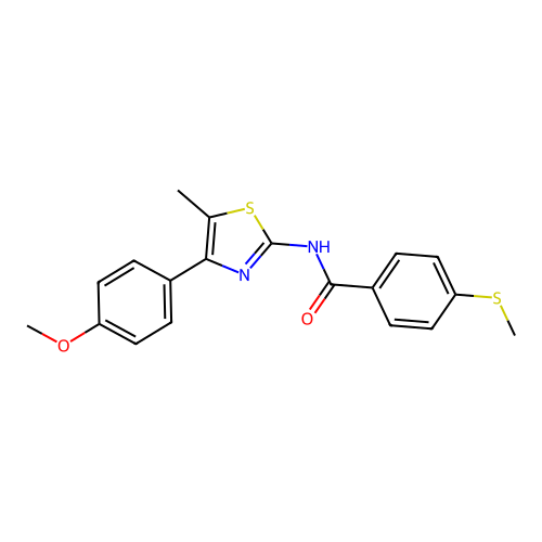 N-(4-(4-methoxyphenyl)-5-methylthiazol-2-yl)-4-(methylthio)benzamide structure