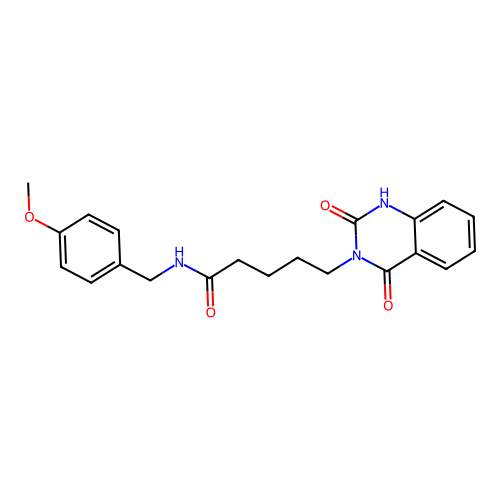 5-(2,4-dioxo-1H-quinazolin-3-yl)-N-[(4-methoxyphenyl)methyl]pentanamide structure