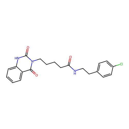 N-[2-(4-chlorophenyl)ethyl]-5-(2,4-dioxo-1H-quinazolin-3-yl)pentanamide structure