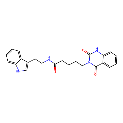 5-(2,4-dioxo-1H-quinazolin-3-yl)-N-[2-(1H-indol-3-yl)ethyl]pentanamide structure