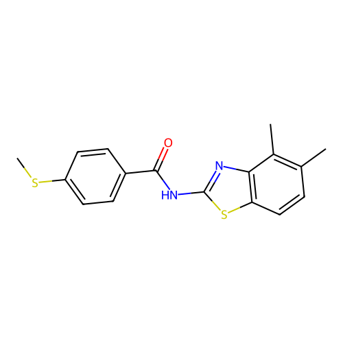 N-(4,5-dimethylbenzo[d]thiazol-2-yl)-4-(methylthio)benzamide structure