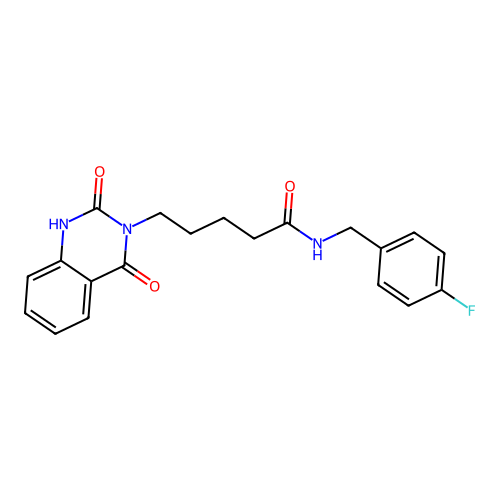 5-(2,4-dioxo-1H-quinazolin-3-yl)-N-[(4-fluorophenyl)methyl]pentanamide structure