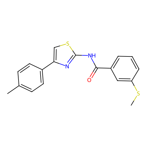 3-(methylthio)-N-(4-(p-tolyl)thiazol-2-yl)benzamide structure