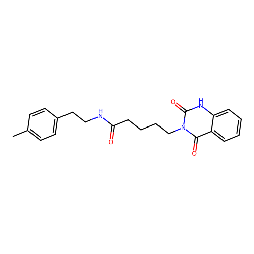 5-(2,4-dioxo-1H-quinazolin-3-yl)-N-[2-(4-methylphenyl)ethyl]pentanamide structure